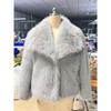 Mode Übergroßer Umlegekragen Flauschiger Kunstpelzmantel Damen Vintage Kunstpelzjacke Mäntel Winterkleidung Damen Flauschige Jacke
