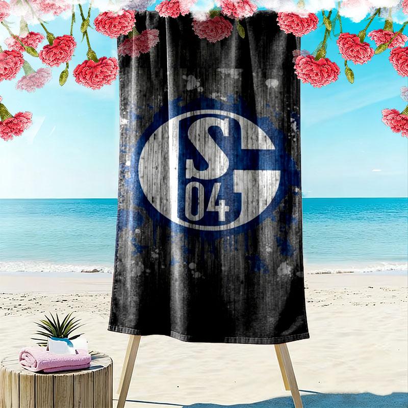 Asciugamano da Spiaggia Stampato FC Schalke 04, Asciugamano Grande Morbido ad Asciugatura Rapida per Spiaggia Campeggio Nuoto