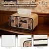 Tissue Box Cover Cat Themed Rectangular Paper Tissue Holder PU Leather Waterproof Paper Tissue Dispenser for Office Home Car