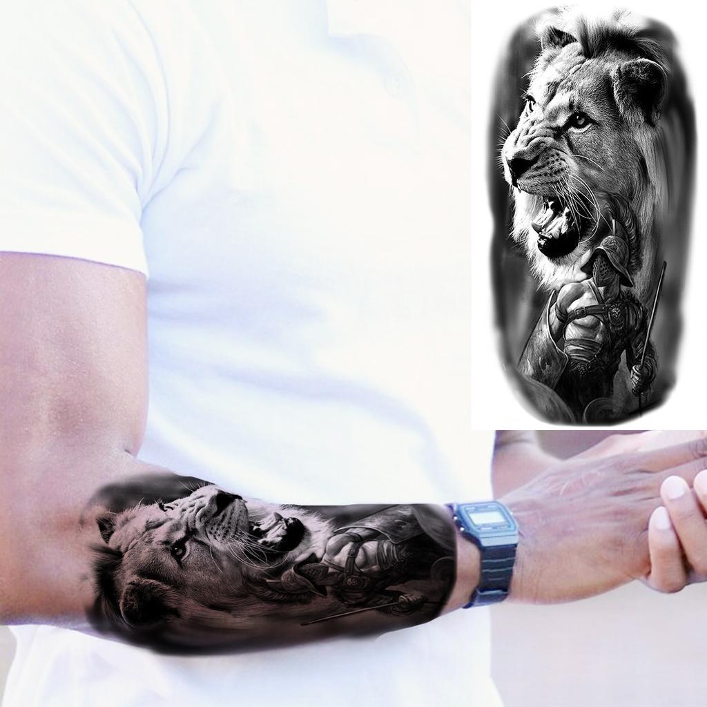 Scorpion Rose Flower Temporary Tattoos For Women Adults Realistic Vampire Wolf Scary Snake Crown Fake Tattoo Sticker Arm Tatoos