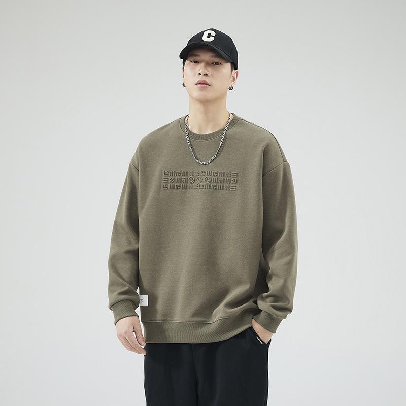 Men s Trendy American-Style Fleece-Lined Hoodie M