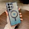 New Samsung S24 Ultra Magnetic Phone Case Gradient Glitter S23plus Rhinestone Love S22 Protection Case