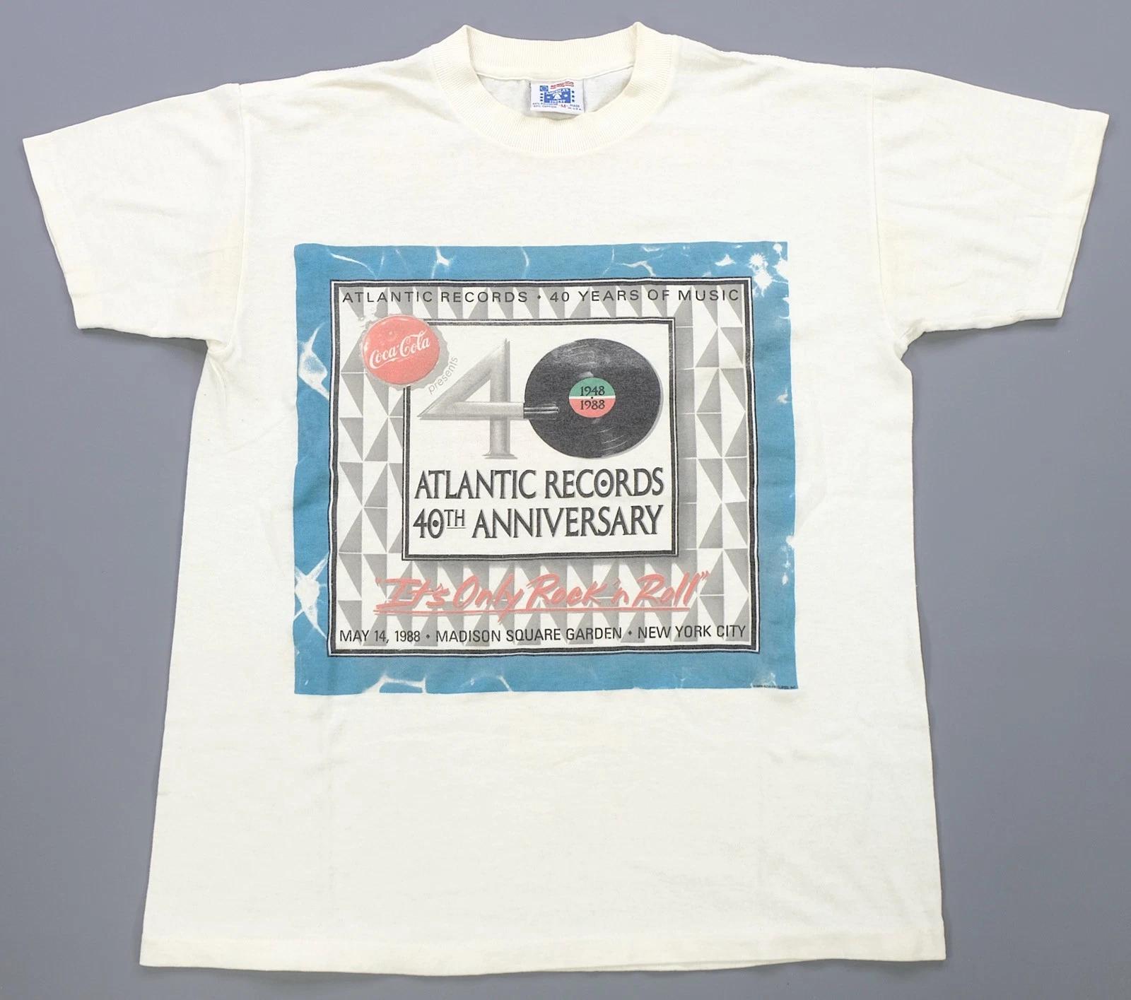 Rare VTG Atlantic Records 40th Anniversary Only Rock n Roll 1988 T Shirt 80s M L