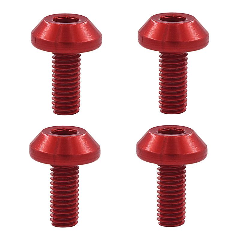 

4 шт. Болт для флягодержателя велосипеда, Аксессуары для велоспорта, Держатель для фляги, Алюминиевый винт M5, Деталь для руля велосипеда для горного и шоссейного велосипеда красный