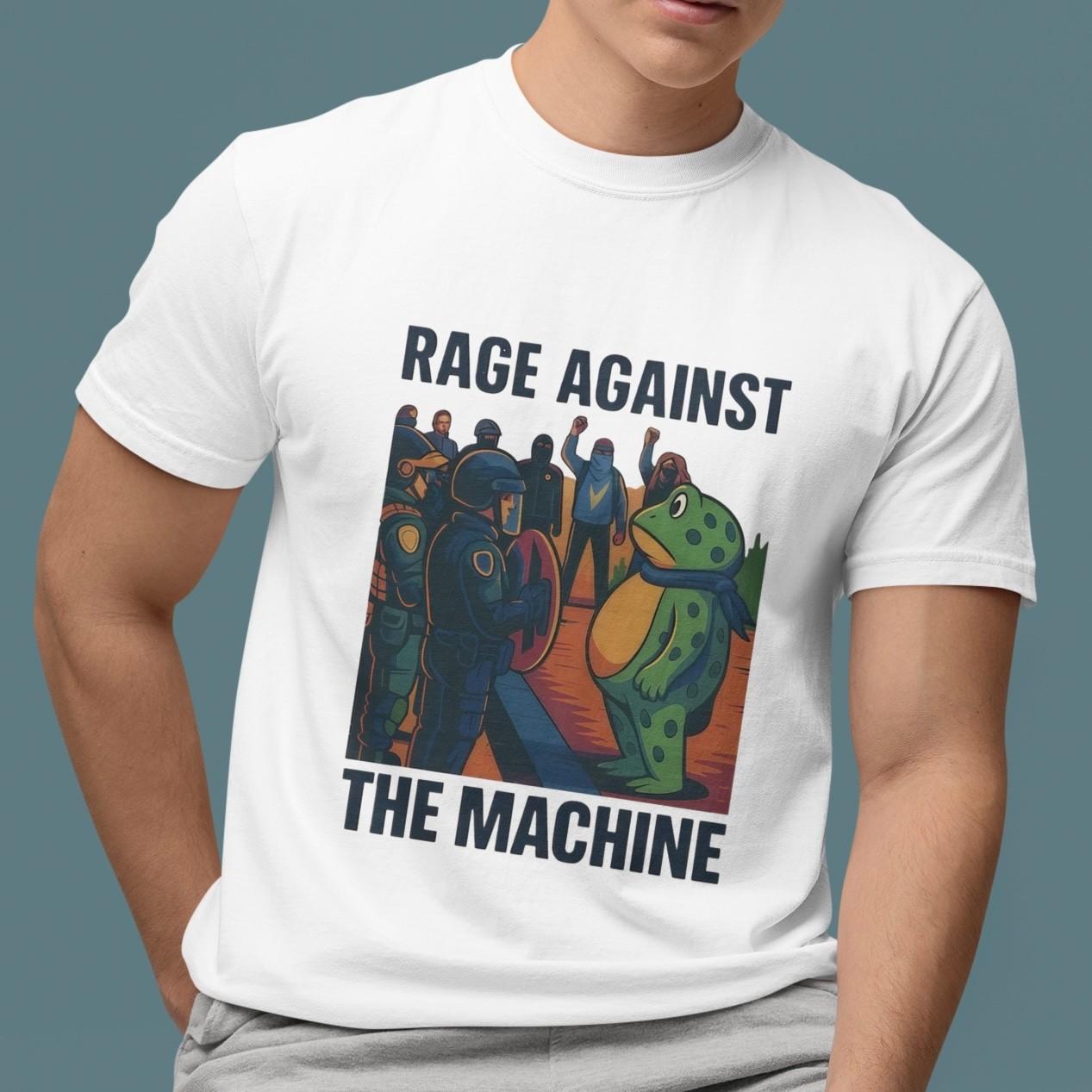 Portland Protest Frog T-Shirt Rage Against The Machine Graphic Tee Political Art XXXL