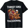 Truthahn und Touchdowns Thanksgiving Fußball Papa Lustiges Bier T-Shirt