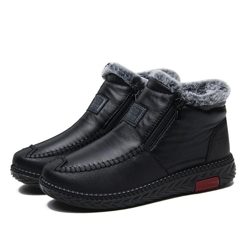 Женская обувь 2026 Новые модные водонепроницаемые снежные ботинки с плюшем повседневная обувь для женщин зимняя обувь новые нескользящие женские ботильоны 35 чёрный 2690₽