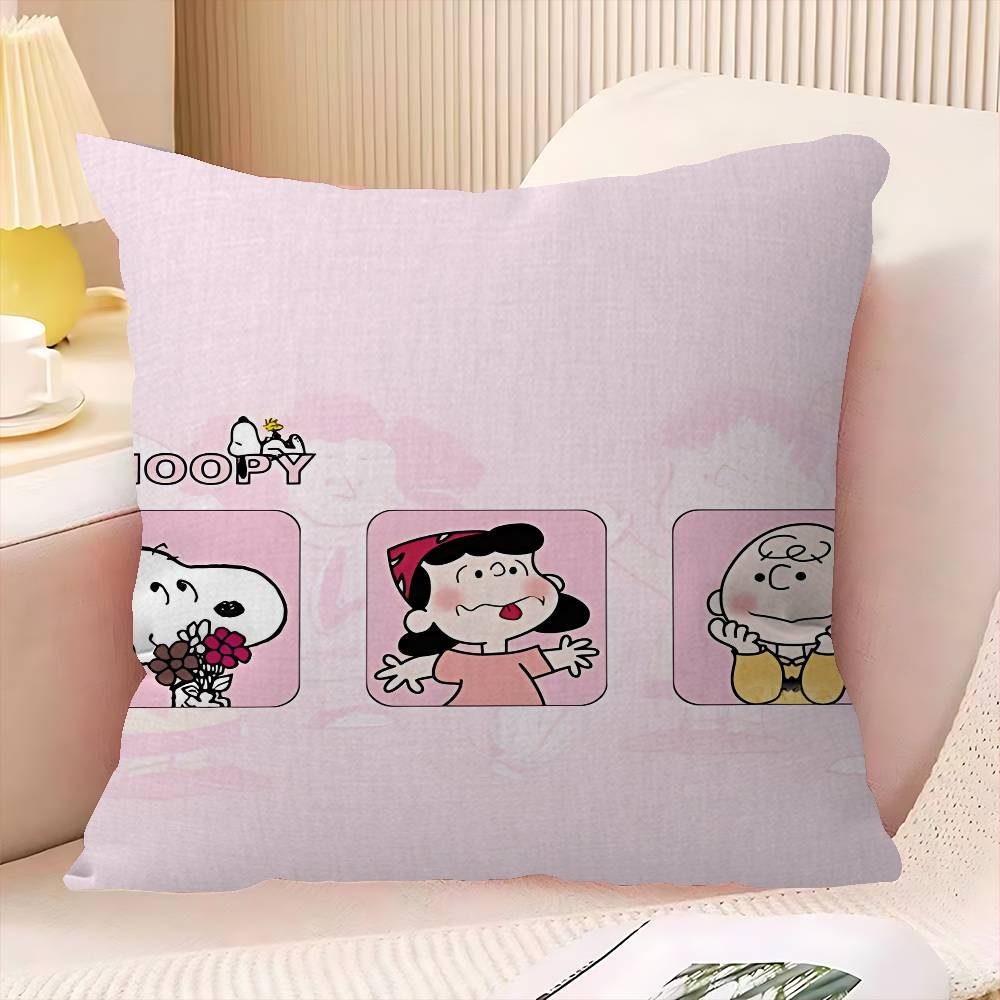 Cartoon S-Snoopy Maple Design Cushion Cover Happy Autumn Harvest Decor Holiday Decorati Pillow Cover