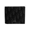 Dior Besticktes Klassisches Monogramm-Print Gefaltete Strick- Und Ledergeldbörse Herren Geldbörse Schwarz 2OBBH027YSE-H03E