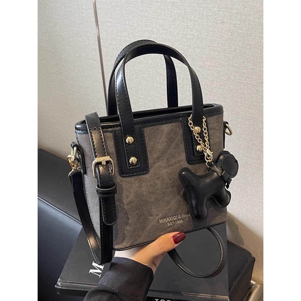 Bag Women's New High-end Retro Contrasting Color Messenger Bag Autumn and Winter Internet Celebrity Explosion Shoulder Handbag