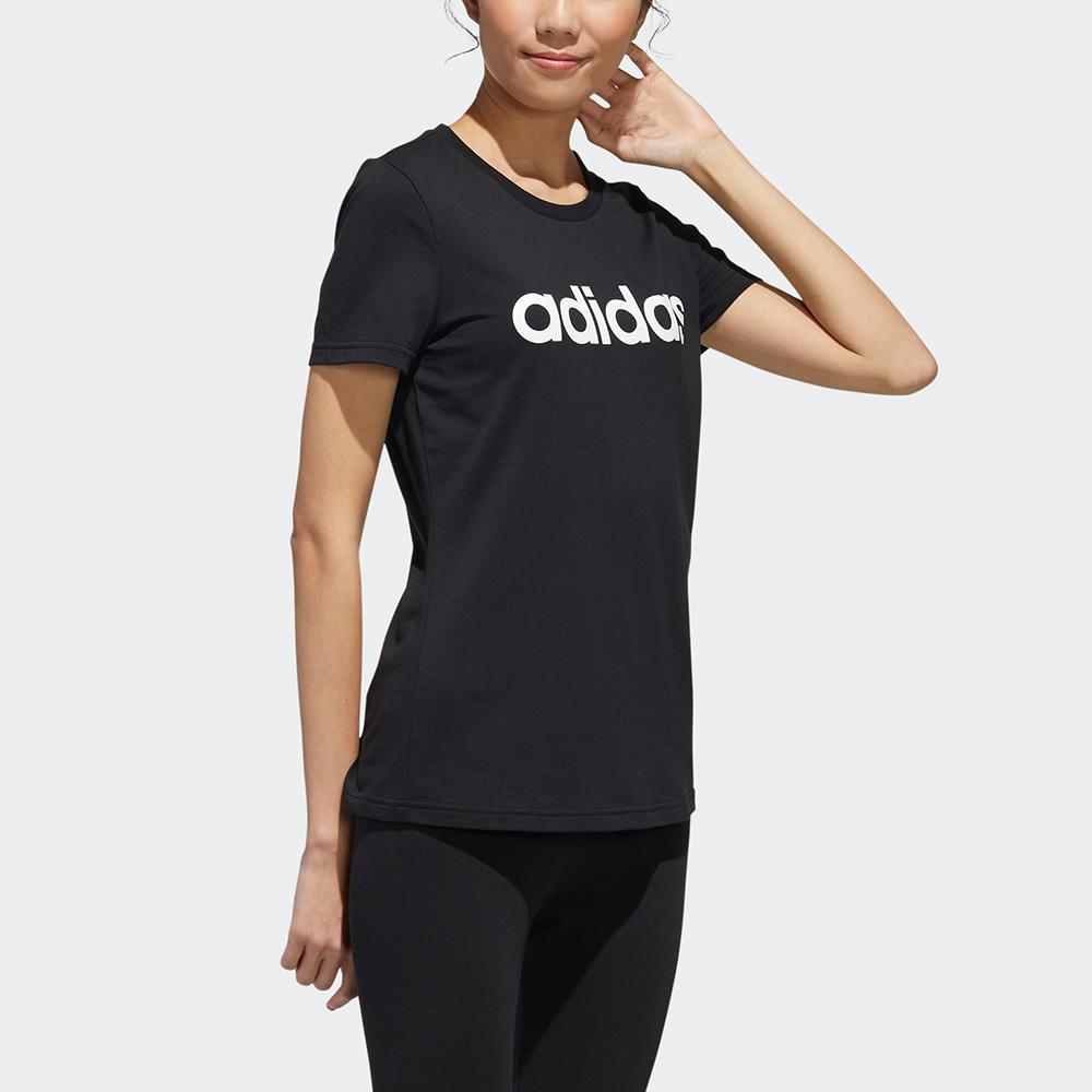 Adidas Neo Casual Running Printed Short Sleeve T-Shirt Women Tops Black GJ7933