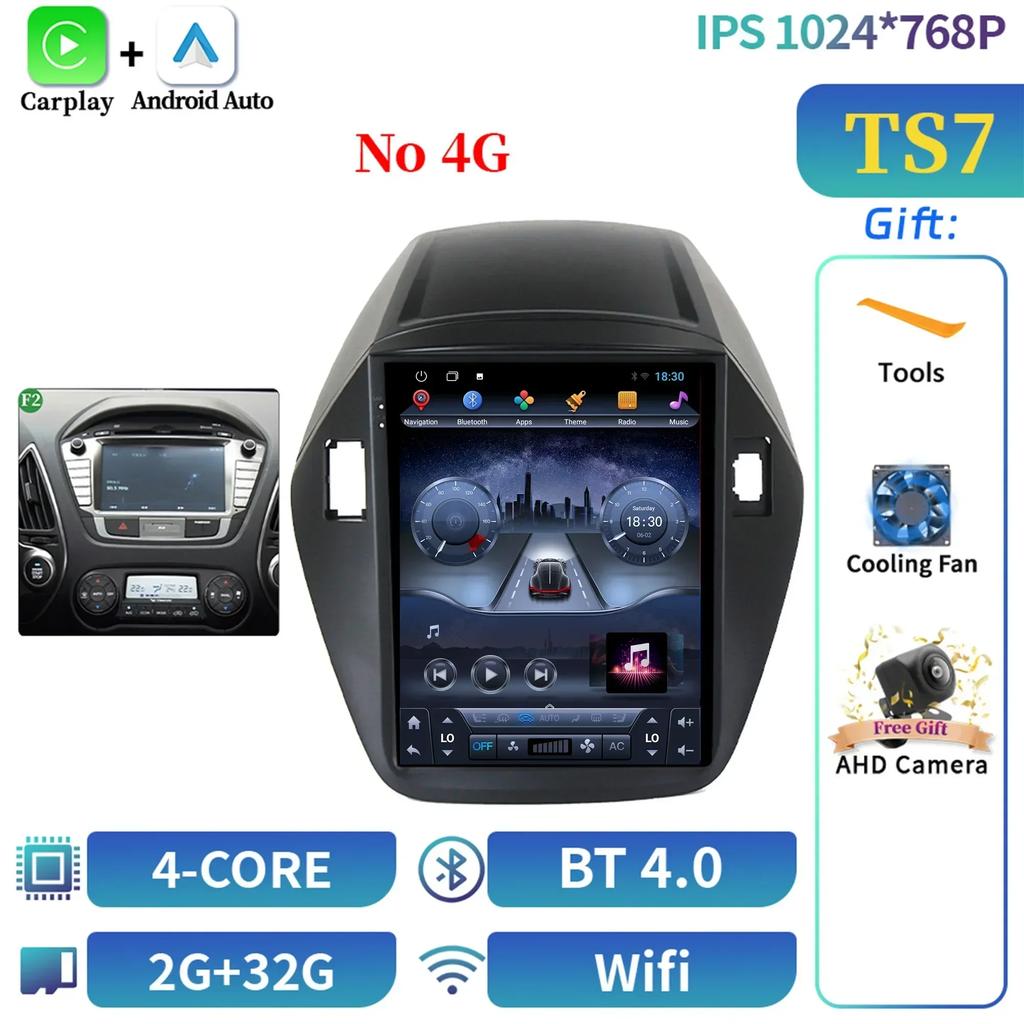 9.7" For Hyundai Tucson IX35 2009-2015 Car Radio Multimedia Navigation Wireless CarPlay 4G GPS Central Android Multimedia Screen