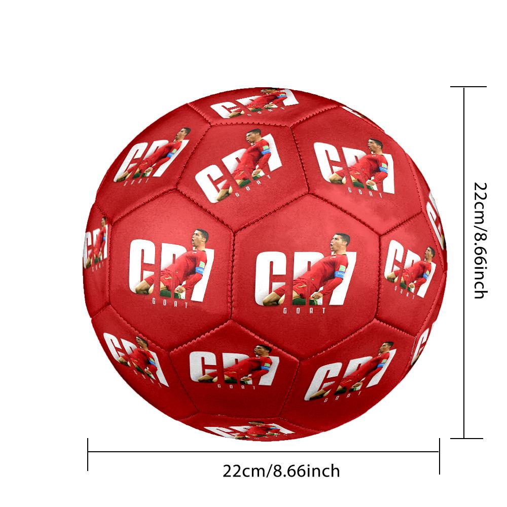 Pallone da Calcio Ronaldo Salto Dinamico Misura 5 Calcio Cucito a Macchina Allenamento Indoor/Outdoor e Partite Accessorio Calcio