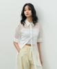 Make A Toast Maxi See-Through Shirt Dress White Mbesto009Wh
