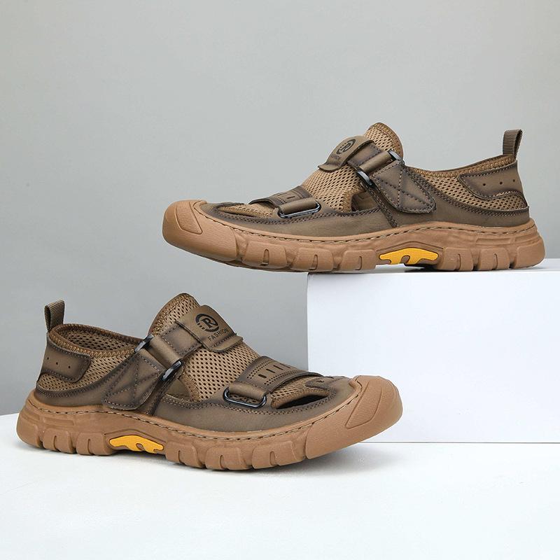 Sandals, Men's Beach Shoes, Summer New Style, External Wear, Anti Slip, Sports and Leisure, Mesh Breathable Toe Cap Hiking Shoes