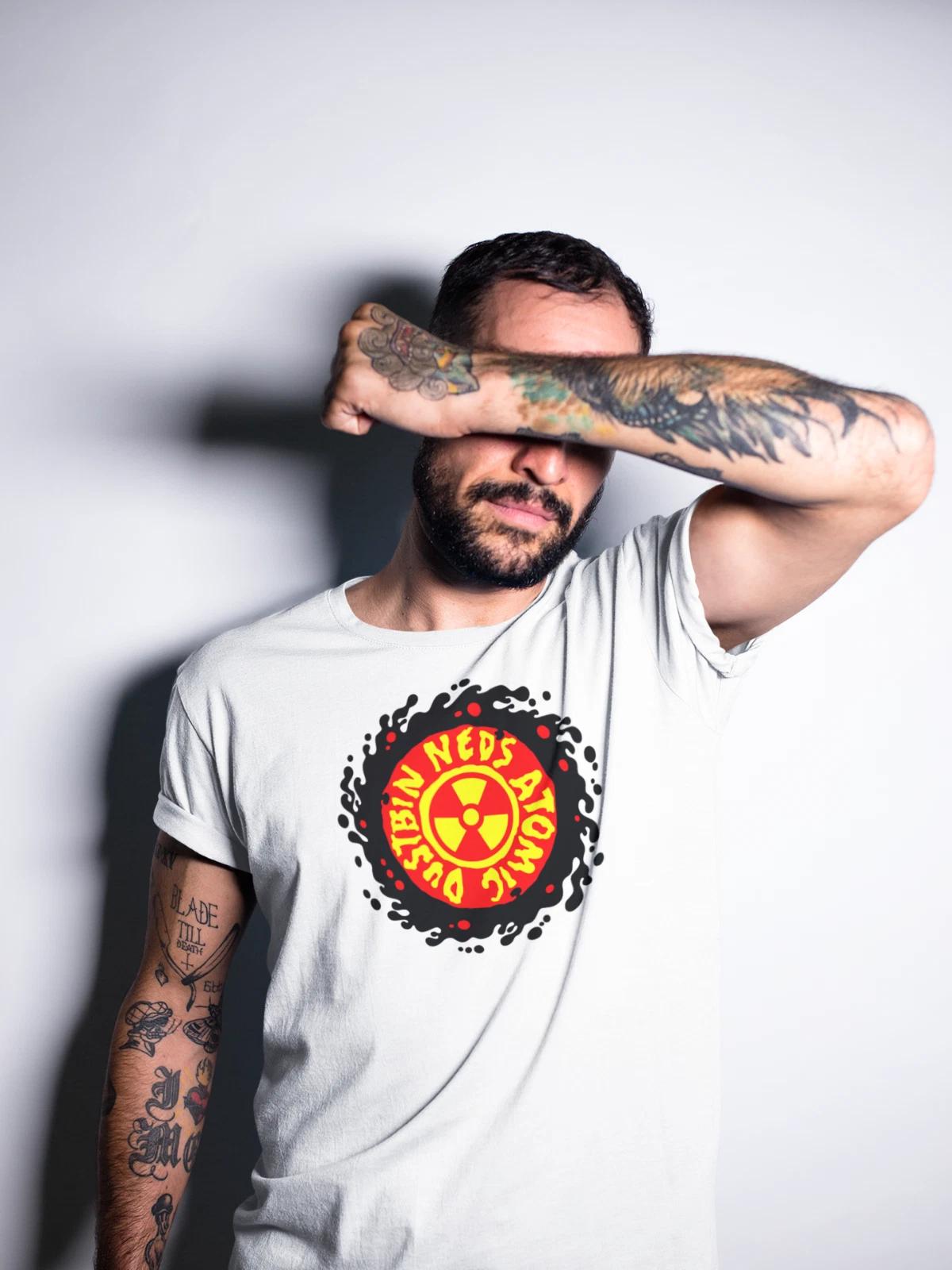 Neds Atomic Dustbin Logo T-shirt wedding present happy mondays stone roses rW M