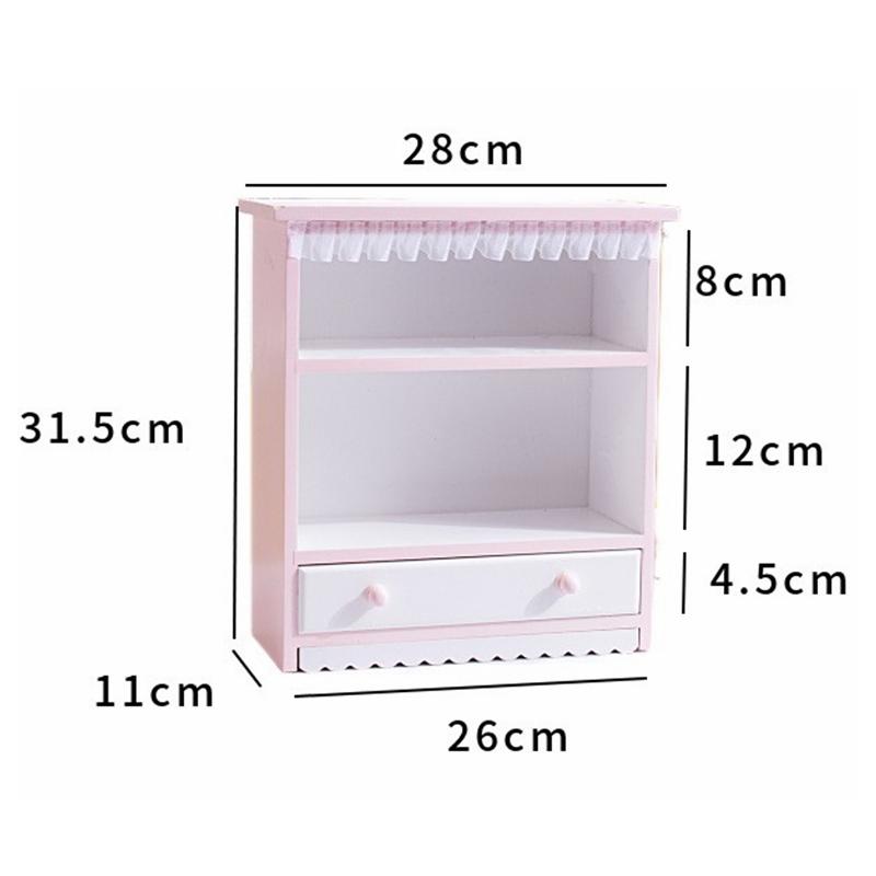 Ins Wooden Display Double-layer Desktop Storage Cabinet Doll Storage Box Multi-function Perfume Cosmetics Ornaments Storage Rack