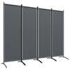4 Panel Folding Room Divider, 1.7m Privacy Screen with Wide Feet, Portable Freestanding Metal Partition Separator for Office, Living Room, Bedroom