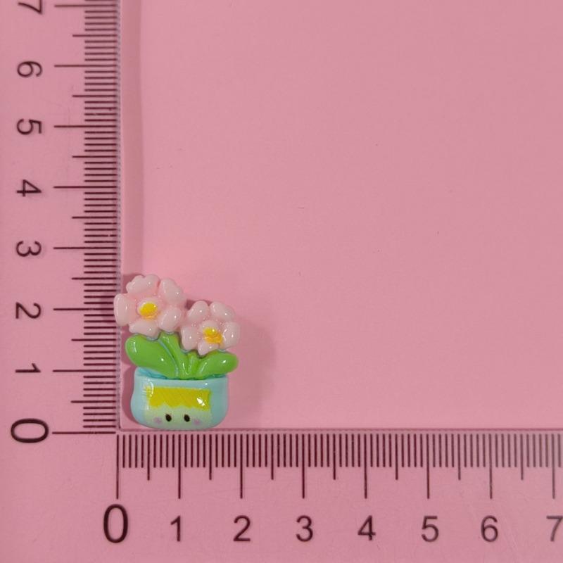 Resin Cute Small Animal Potted Accessories Flowers DIY Cream Glue Mobile Phone Case Headdress Car Decoration Water Cup Sticker