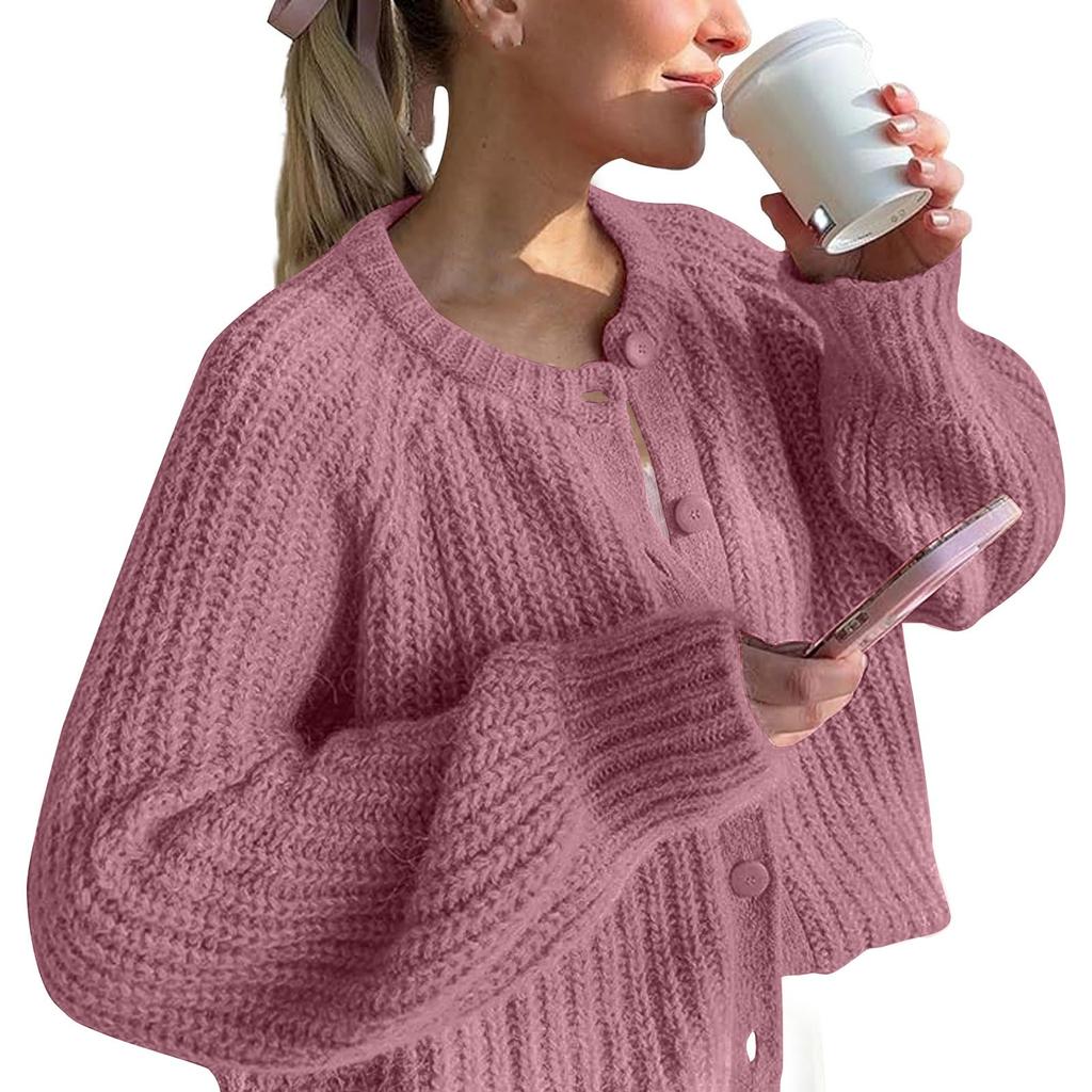 Women's Solid Color Casual Long Sleeve Loose Lazy Cardigan Sweater Sweater Coat