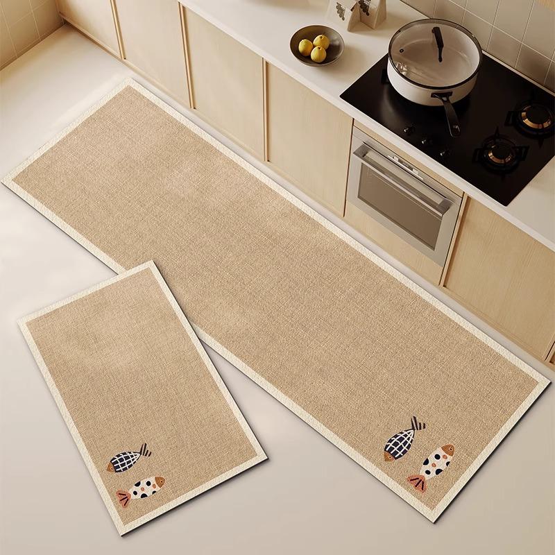 Kitchen Rug Waterproof Floor Mat PVC Leather Carpet Anti-slip Mats Japanese Style Home Decor Rugs alfombras de cocina