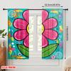 2 Stück 2D-Flachdruck Party-Fenstervorhänge Cooles Blume_b 100% Polyester Ohne Strom Festliche Wanddekoration Perfekt für Alle
