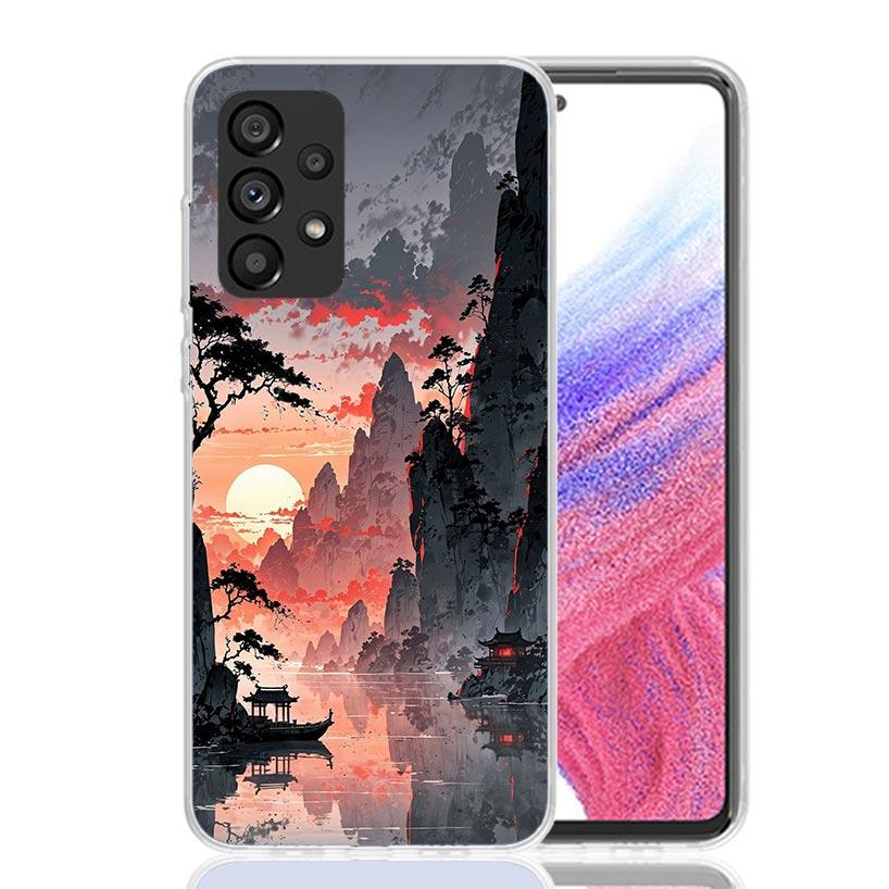 Chinese Style ink Painting Art Phone Case For Samsung Galaxy A52 A32 A22 A12 A02S A50S A30S A51 A31 AA71 Note 20 Ultra 10 S10 Pl