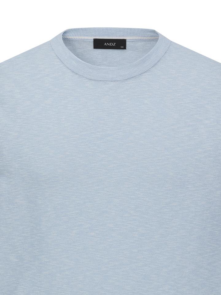 AND Z Men'S) Linen-Like Round Neck Short Sleeve T-Shirt_Blf2Er1001Bl