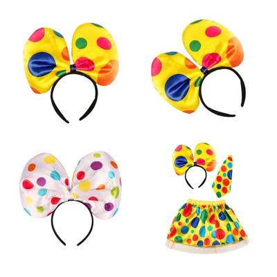 Halloween Clown Kostüm Clown Stirnband Minirock Fliege für Party Karneval Rollenspiel Clown Kostüm Set