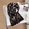 Ladies' Scarves Korean Cartoon Deer Floral Kawaii Sweet Versatile Cute Scarfs Thicked Warm High-Quality Cashmere Knitted Scarfs