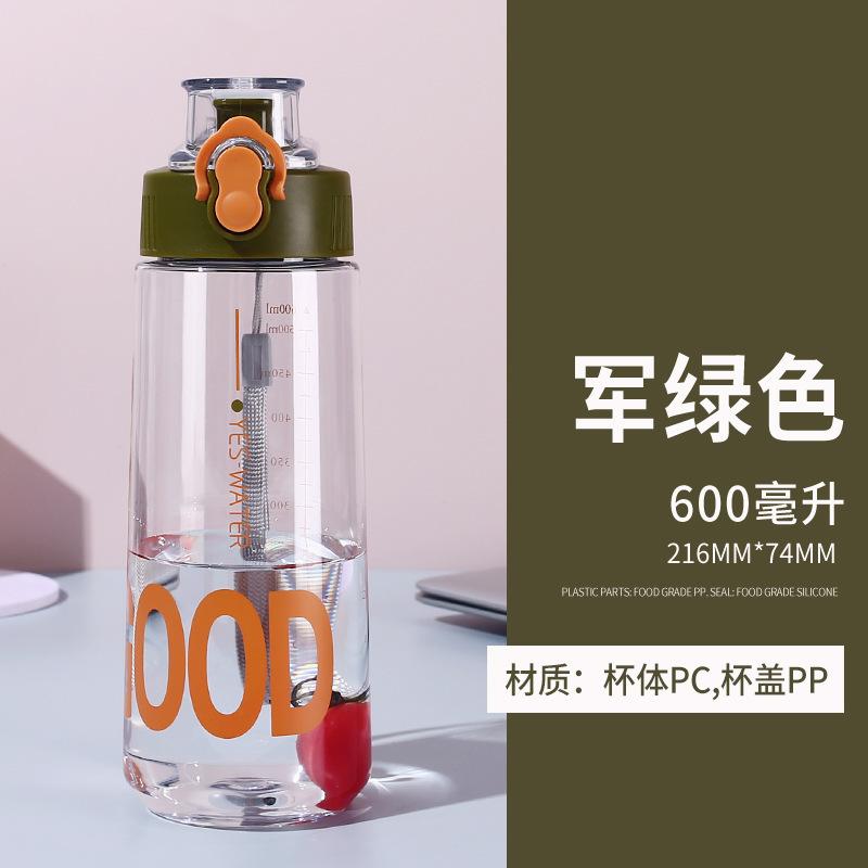 Letní nová plastová sportovní láhev na vodu Jednoduchý přenosný pohár Studentský pohár na pití