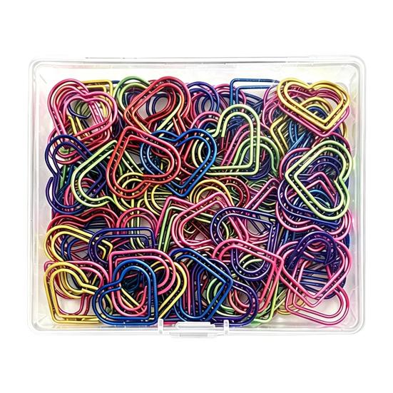 Colorful Wire Clips for Files 50PCS Cute Decorative Paper Clips, Assorted Shapes Metal Bookmark Page Markers Journaling File Organizer