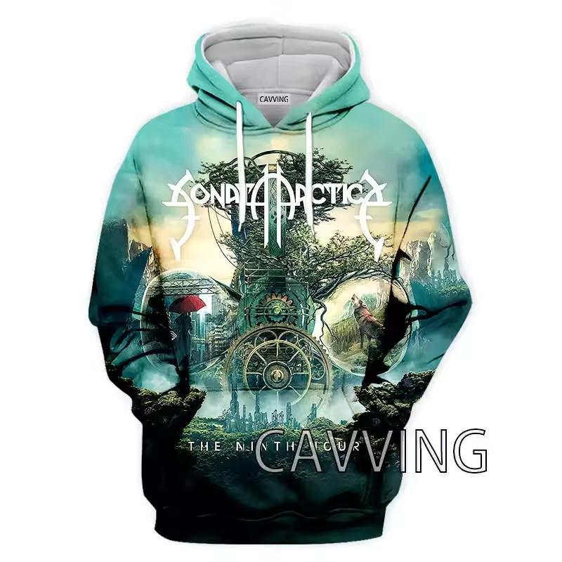

Модні чоловічі худі з 3D-принтом гурту Sonata Arctica, толстовки з капюшоном, худі в стилі Хараджуку, світшоти, топи, одяг 2XL