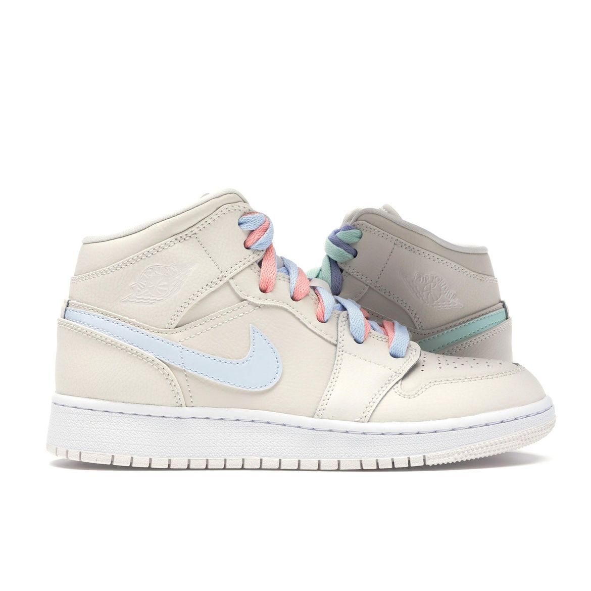 

Кроссовки Air Jordan 1 Mid GG Phantom Kids Tan Igloo Purple-Rise 555112-035