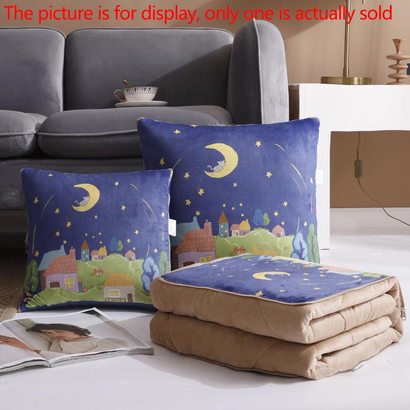 Winter Dual-purpose Pillow Coral Velvet Pillow Variable Quilt Home Sofa Pillow Car Warmth Artifact