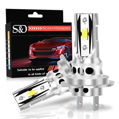 2 Stück 35000LM H7 LED Scheinwerferlampen 70W Mini Kabellos CSP Autoscheinwerfer mit Lüfter Auto Diodenlampen H7 Turbo LED Autolichter Canbus 12V 6500K