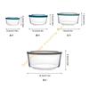 High Temperatures Resistant Glass Container Microwave Safe Clear for Visibilities Leak Proof Seal Stackable 55KF