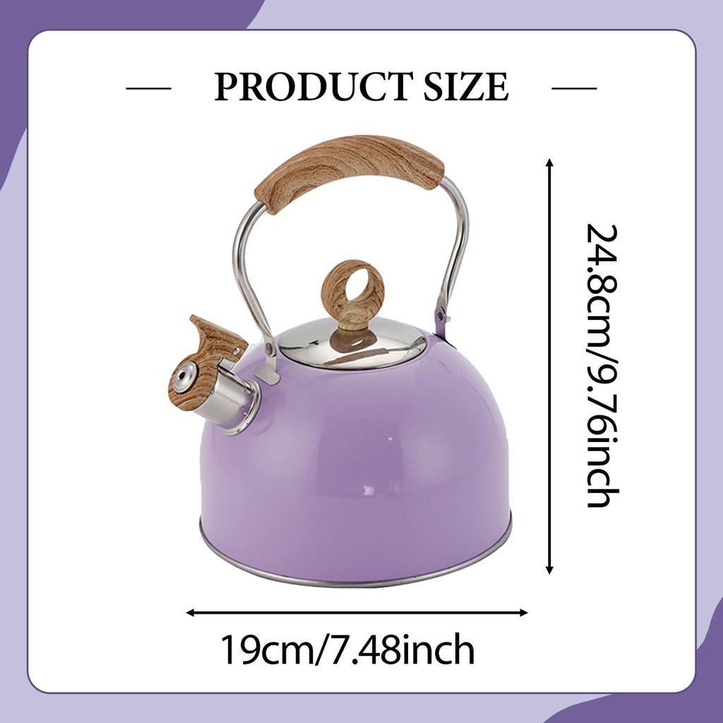 Whistling Stovetop Kettle Stainless Steel Tea Pot Heat Resistant Handle for Electric and Induction Stoves
