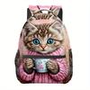 Adorable Pink Cat Kitten Outdoor Unisex Sports Backpack, Perfect for Couples Traveling, Featuring Adjustable Comfortable Shoulde