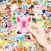 100 Small Size 4Cm Graffiti Mix And Match Stickers Cartoon Cute Pig Penguin Stickers