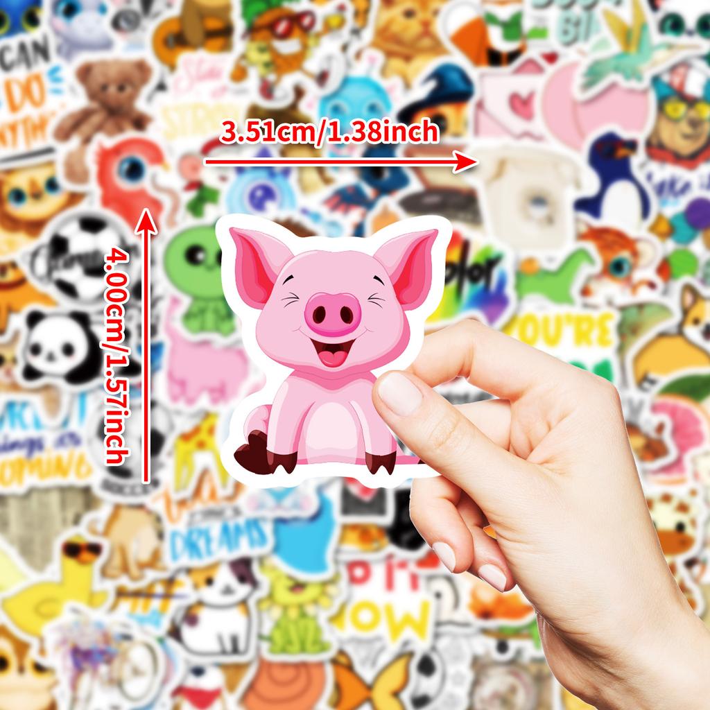 100 Small Size 4Cm Graffiti Mix And Match Stickers Cartoon Cute Pig Penguin Stickers