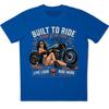 Built To Ride Born To Be Free T-Shirt Pin Up Girl Biker Motorcycle Retro Tee