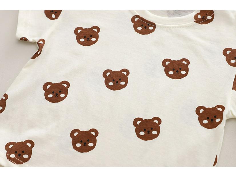 Kids' Summer Cartoon Casual Two-Piece Suspender Short Sleeves Suit