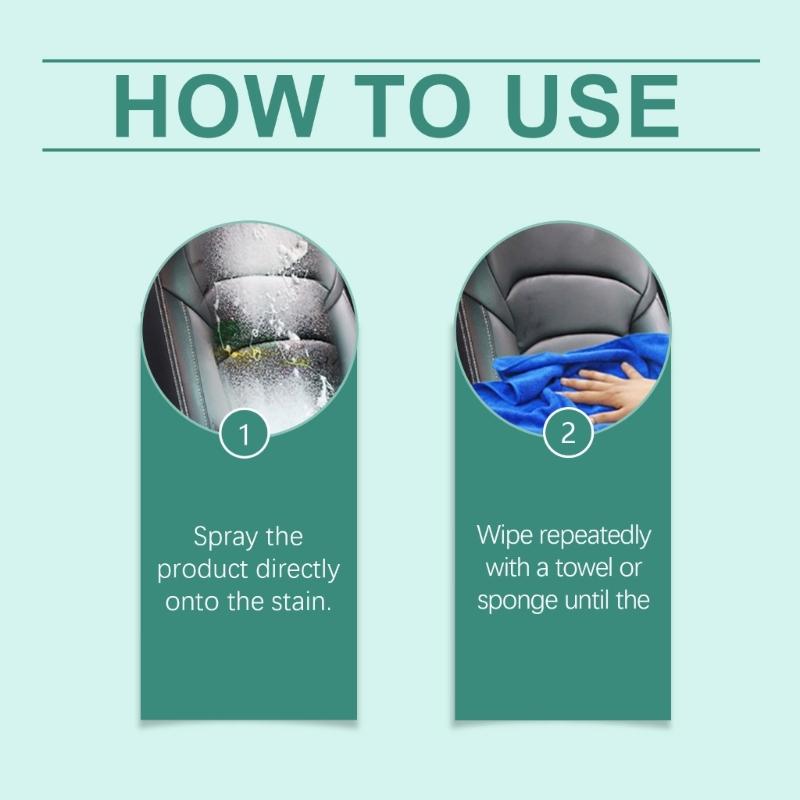 Multifunctional Car Seat Cleaner 100ml Car Interior Seat Dashboard Foam Cleaner and Protectant Effective Removal Stains