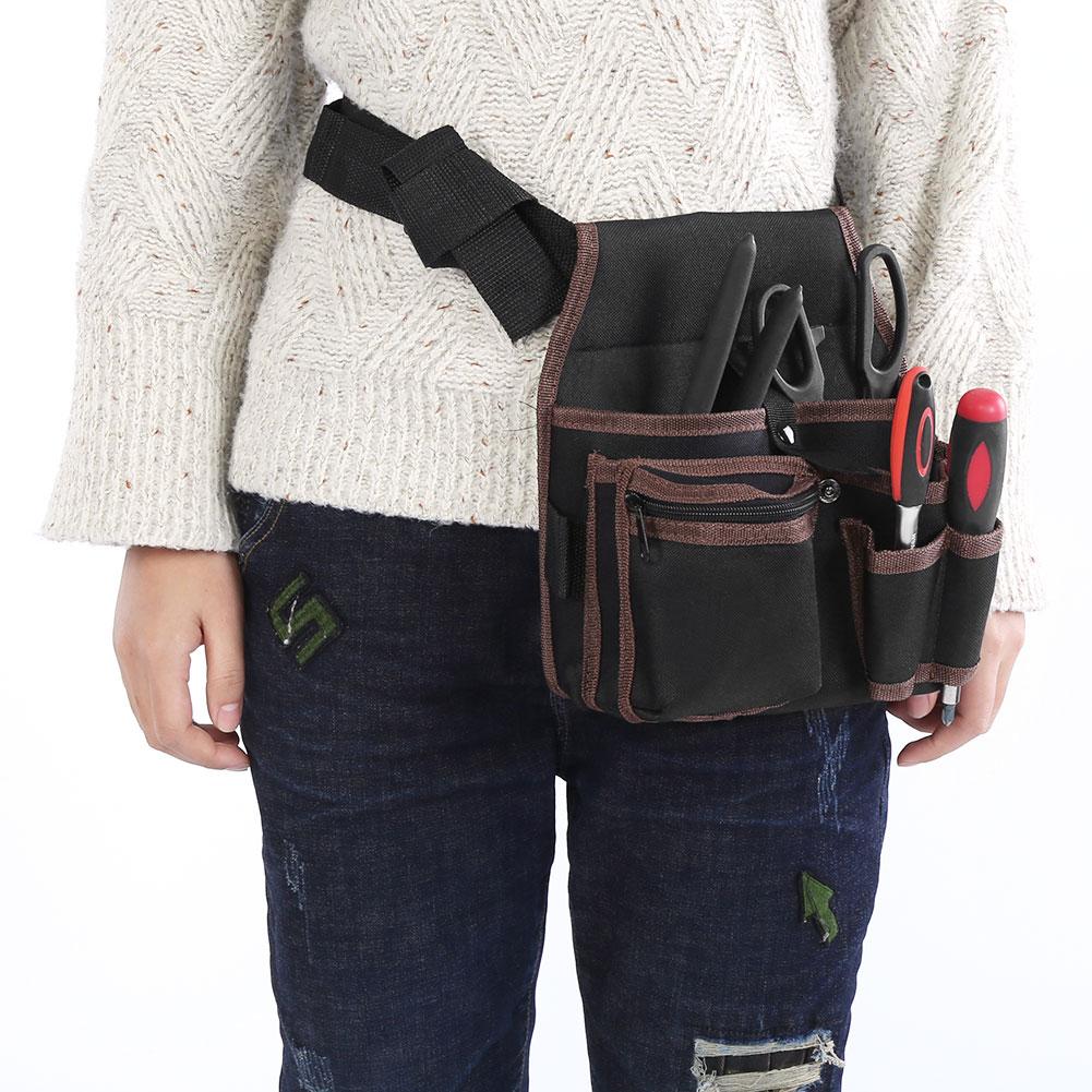 Multifunctional Electrician Tool Bag Waist Pocket Pouch Belt Storage Holder Black