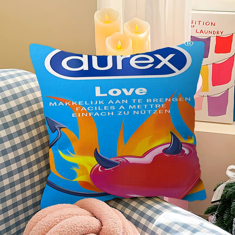 

Sexy Condom Brand D-Durex Cushion Cover Pillow Cover Decor Pillowcase Printed Cushion Case For Couch 30cmx30cm