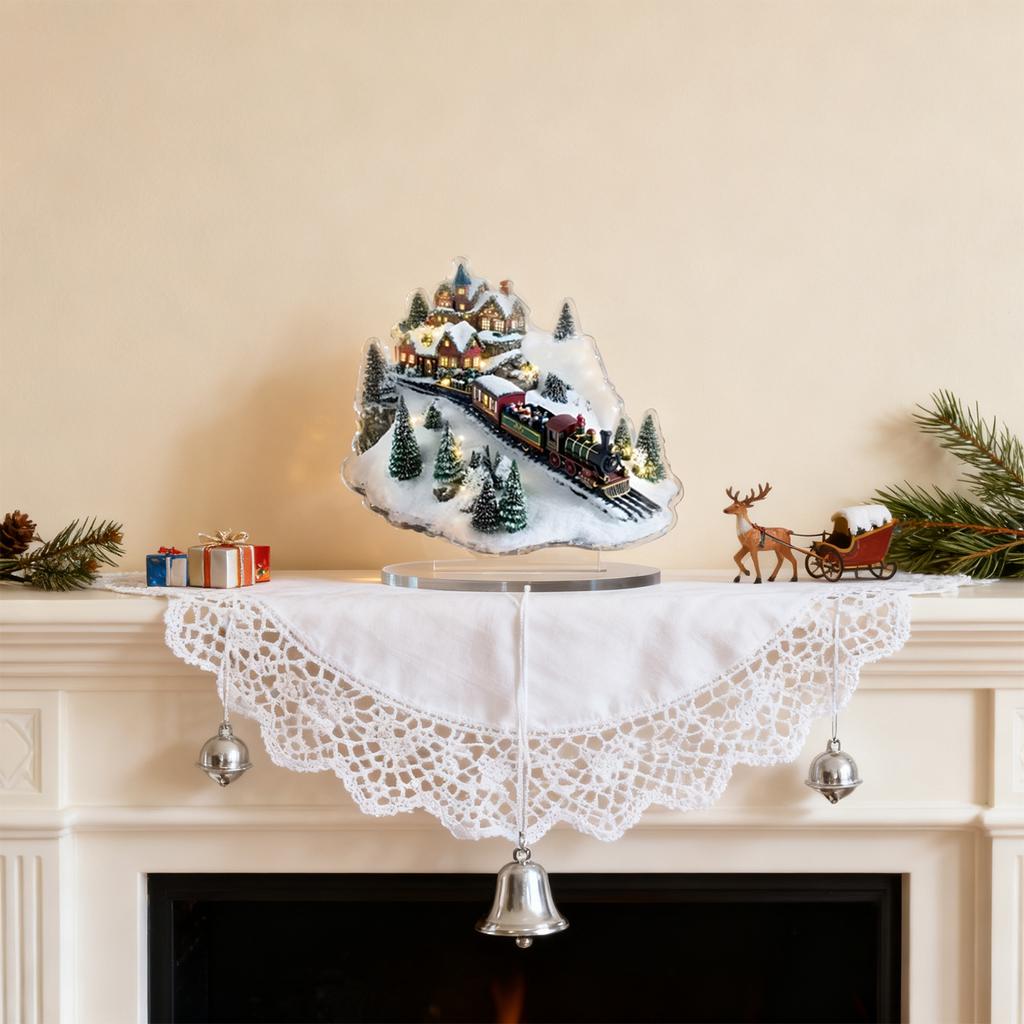 Julkarusell 2D Akrylprydnader Utsökt Pariserhjul Akryl Vattentäta Stående Dekoration, Julheminredning