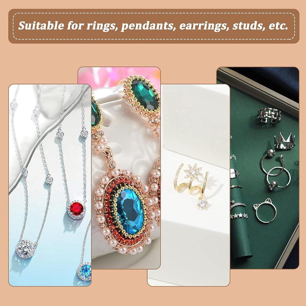 8pcs Kraft Paper Cardboard Jewelry Set Box Earring & Necklace & Ring Box Rectangle BurlyWood 13x11x3cm