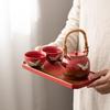 Sushang Chinese Chic Palace Red Auspicious Crane Gongfu Tea Set