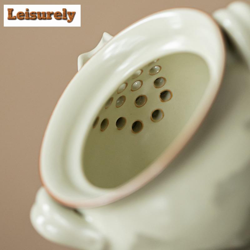 200ml Ru Kiln Treasure Bottle Teapot Japanese Mountain Like Flower Hand Held Pot Tea Making Kettle Tea Ceremony Supplies Gift